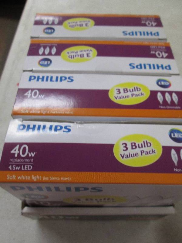 lot 222 image: 4 packages of philips 40w replaceme...