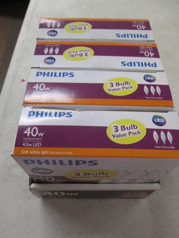 lot 223 image: 4 packages of philips 40w replaceme...