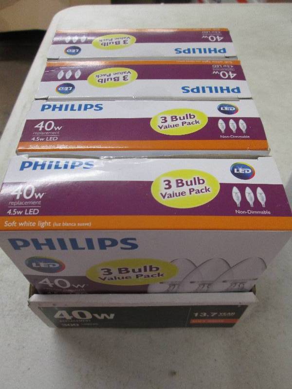 lot 227 image: 4 packages of philips 40w replaceme...