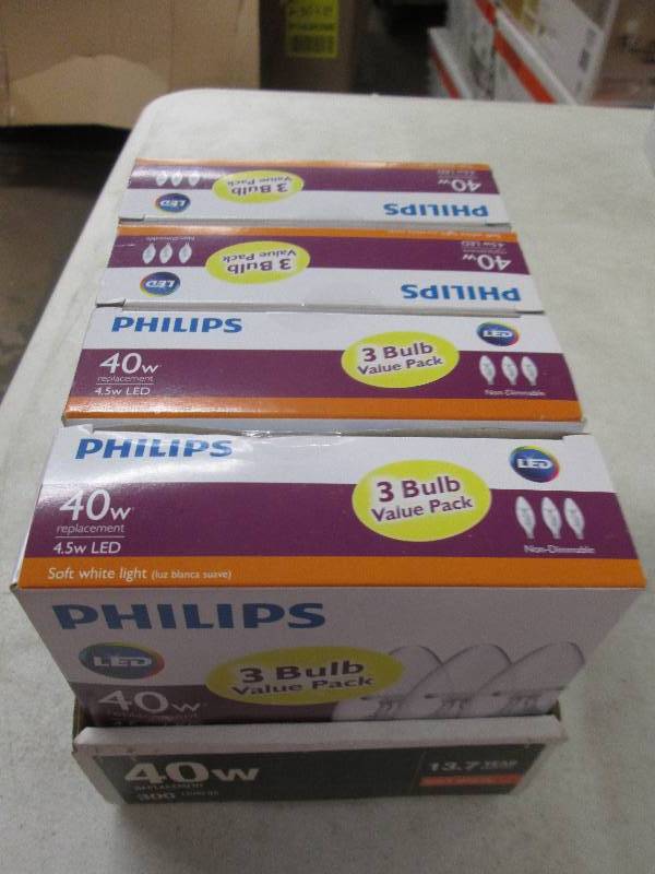 lot 231 image: 4 packages of philips 40w replaceme...