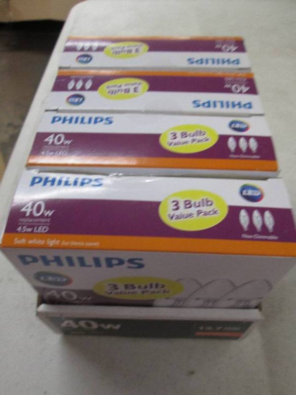 lot 235 image: 4 packages of philips 40w replaceme...