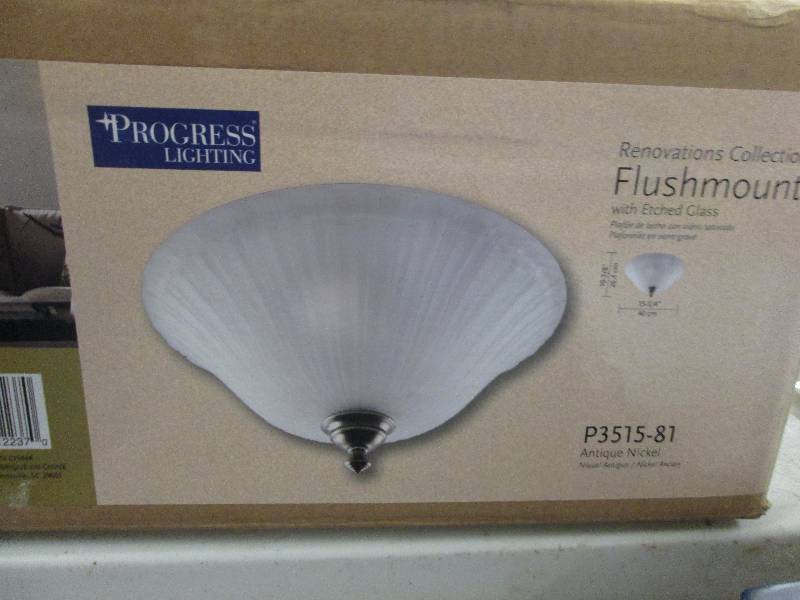lot 265 image: progree lighting flushmount with et...