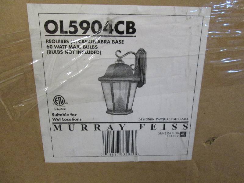 lot 270 image: feiss wall latern open box...