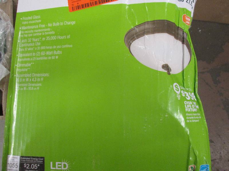 lot 25 image: 11 in ceiling light, oil rubbed bro...
