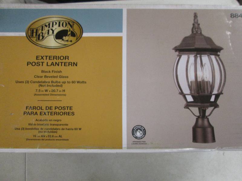 lot 41 image: hampton bay post lantern black fini...