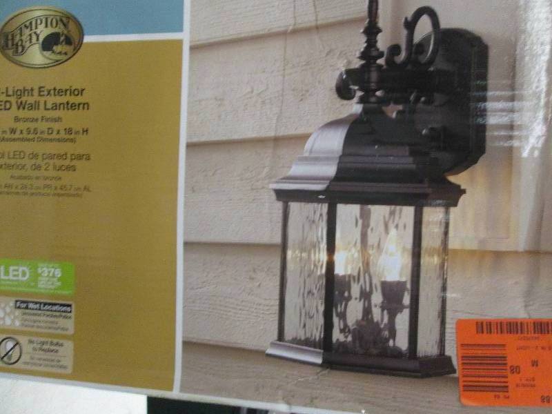 lot 45 image: 2 light  exterior LED wall latern b...