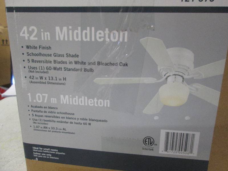 lot 50 image: 42 middleton ceiling fan  white fi...