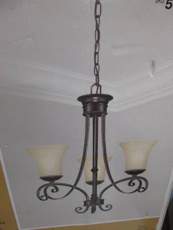 lot 66 image: hampton bay essex 3 light chandelie...