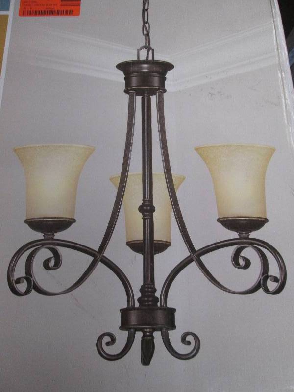lot 67 image: hampton bay essex 3 light chandelie...