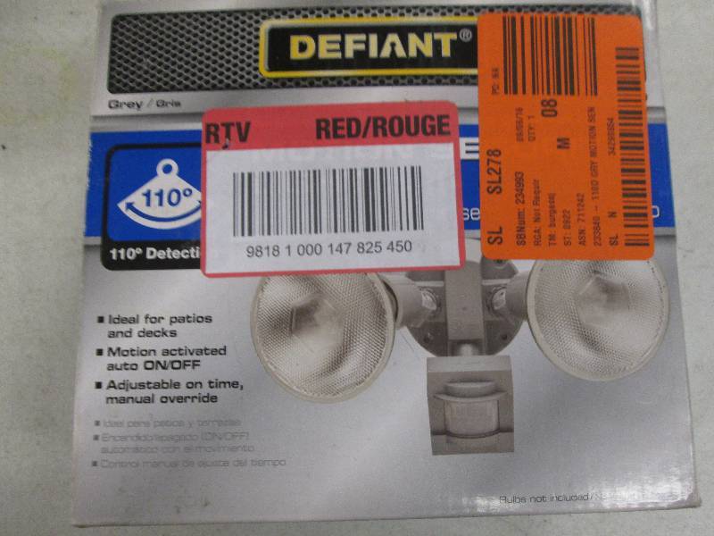 lot 69 image: defiant motion security light open ...