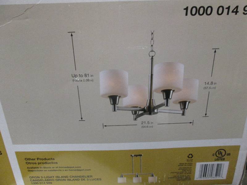 lot 81 image: hampton bay oron 4 light chandelier...