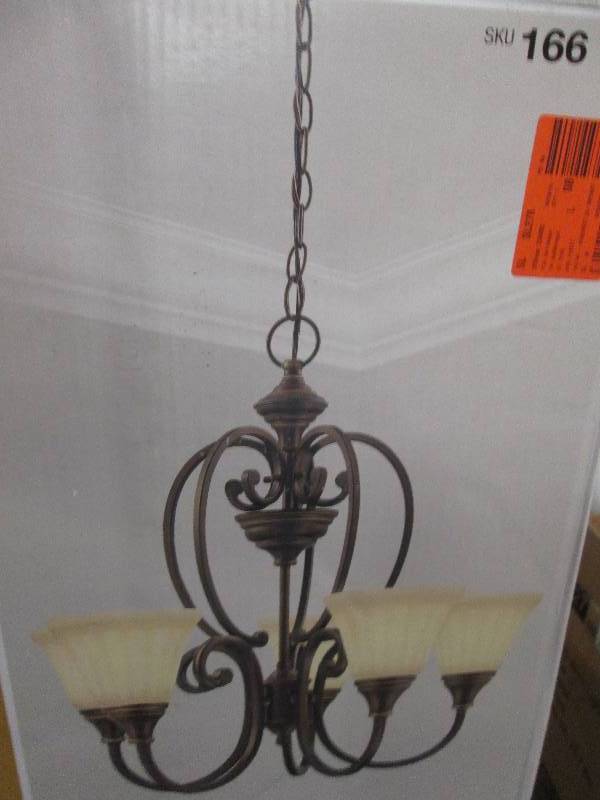 lot 82 image: hampton bay somerset chandelier bro...