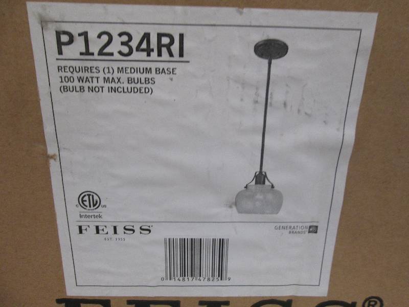 lot 100 image: feiss pendant light open box...