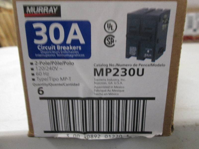 lot 124 image: 6 murray 30A 2 pole 120240v 60hz t...