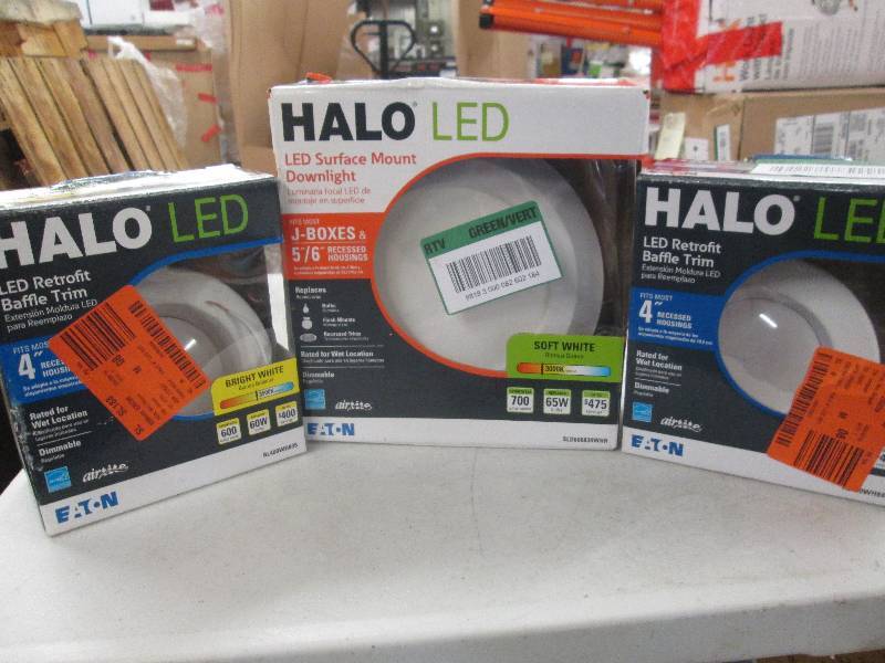 lot 140 image: 3 halo led lights 2 LED retro fit b...
