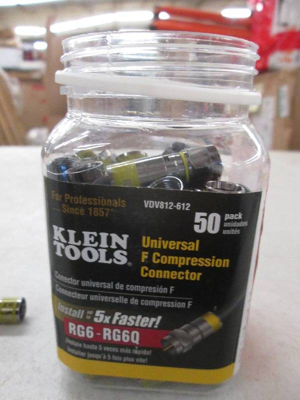 lot 145 image: Klein Tools universal F compression...