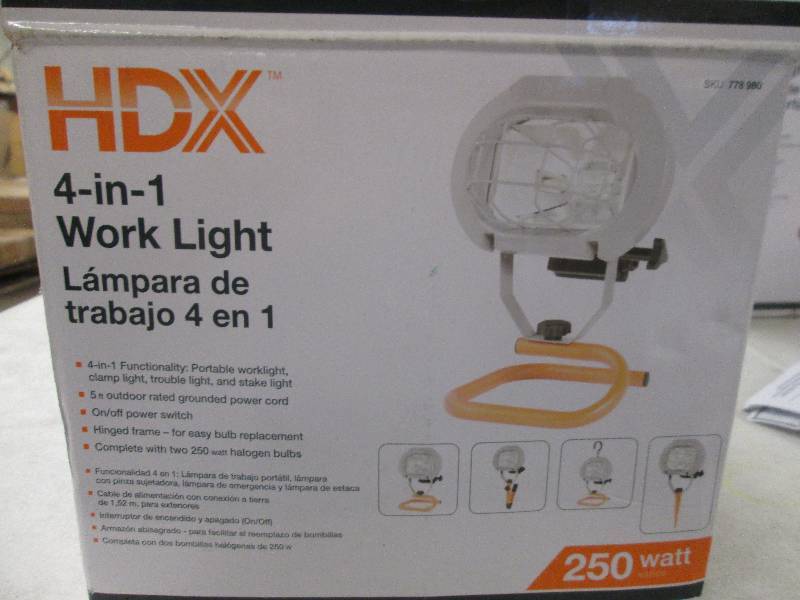 lot 159 image: HDX 4-in-1 work light open box test...