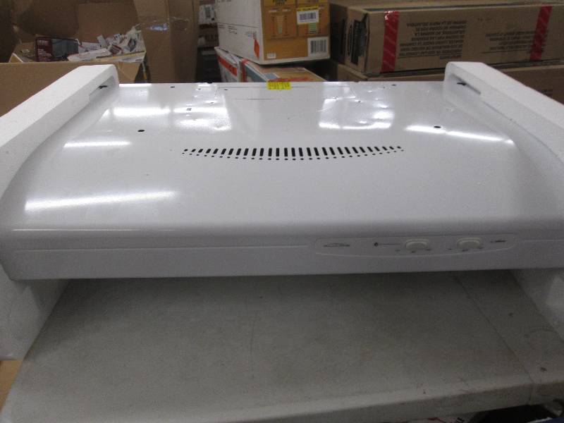 lot 195 image: White Nutone 30 deluxe white range...