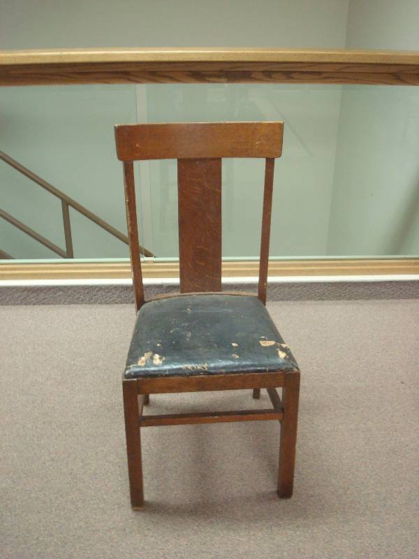 lot 5 image: Antique Wood Chair, Some Wear