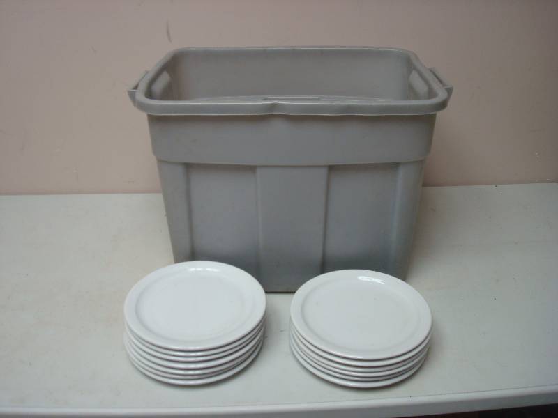 lot 33 image: Bin With Some Restaurant Plates