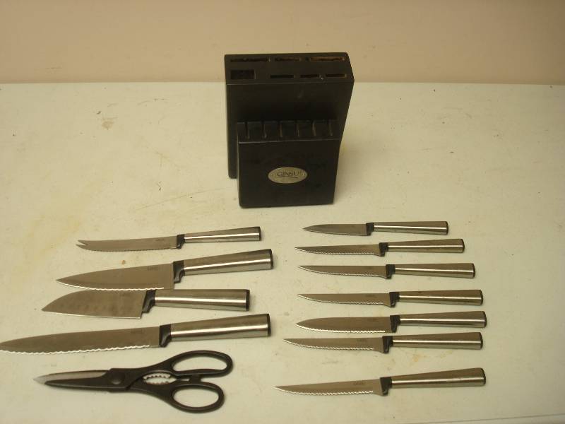 lot 34 image: Lot Of Ginsu Knives, Missing One, Used, Some Wear, Very Sharp