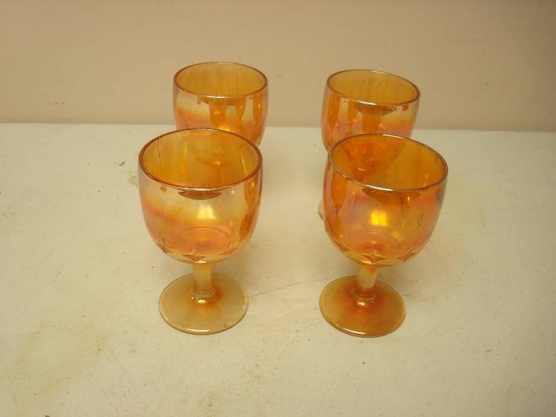 lot 36 image: Set Of Orange Luster Glasses
