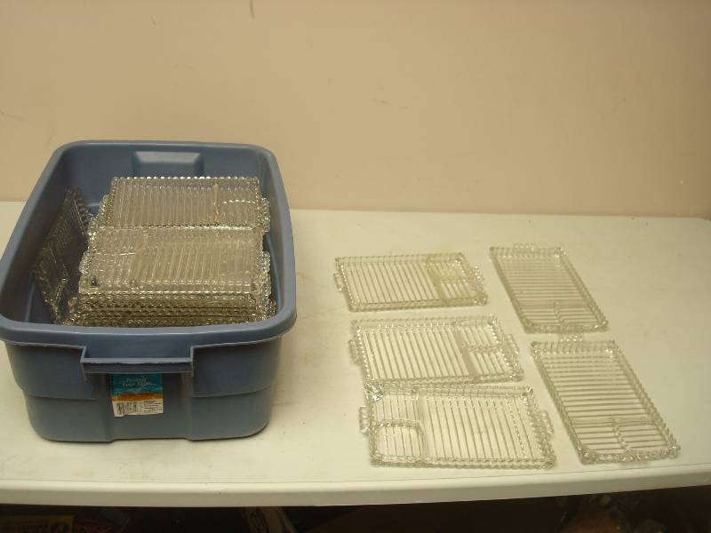 lot 39 image: Bin Filled With Glass Trays, Used, May Show Wear