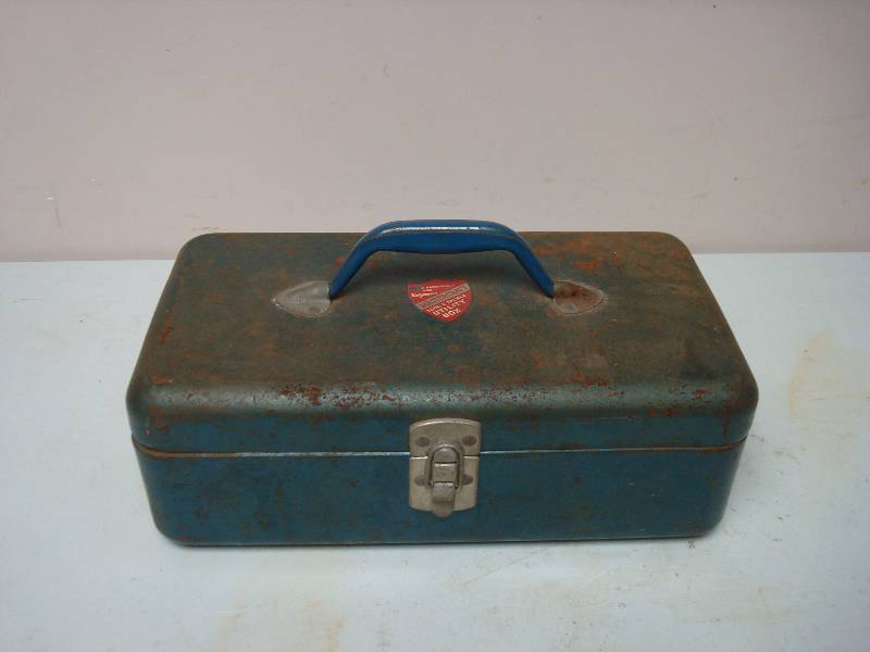 lot 74 image: Metal Box With Some Hardware, Used, Some Wear