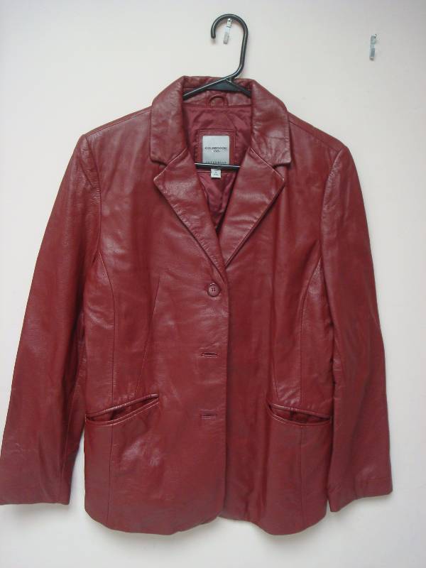 lot 79 image: Large Colebrook Red Leather Jacket, Used, May Show Minor Wear