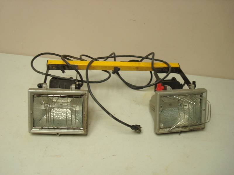 lot 91 image: Pair Of Hanging Light, Used, Shows Wear Broken Bulb, Broke Cover