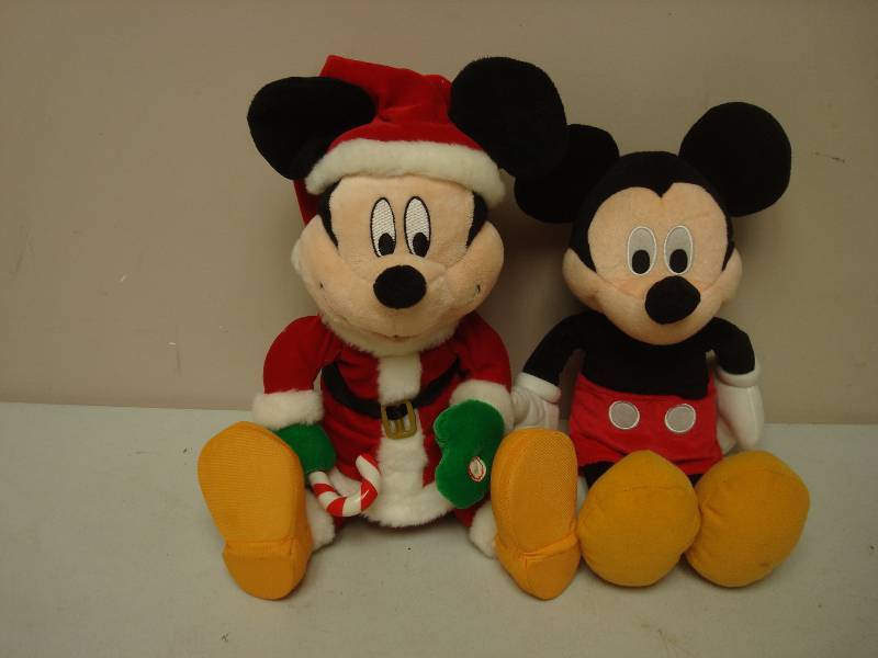 lot 109 image: Pair Of Disney Mickey Mouse Plush Dolls, One Sings, Need Batteries