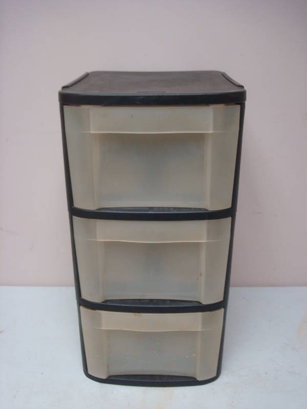 lot 124 image: Plastic Storage Drawer Bin, Used, Shows Wear