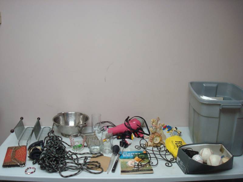 lot 134 image: Grey Bin Filled With Mixed Items, Some Legos