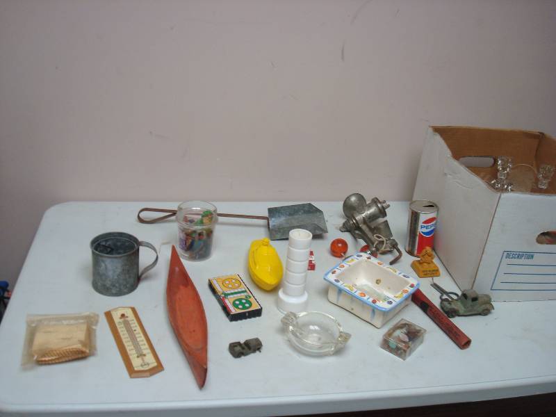 lot 149 image: Box Filled With Some Vintage Items And Flares