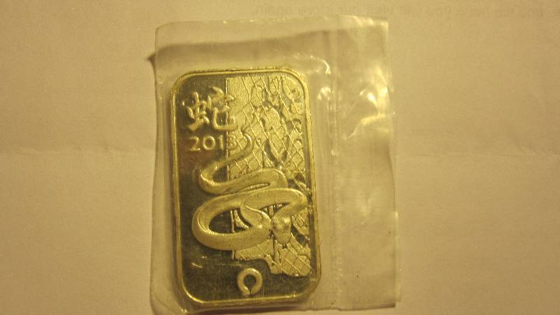 1 Ounce Pure Silver - .999 Fine - 2013 Year of the Snake