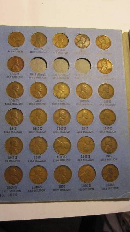 Collection of 63 Lincoln Pennies