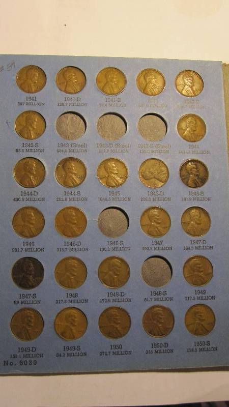 Collection of 54 Lincoln Pennies