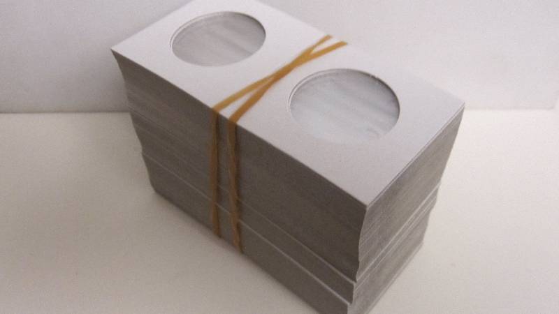 100 2x2 cardboard mylar coin holders for HALF DOLLARS