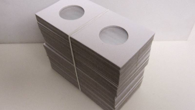100 2x2 cardboard mylar coin holders for QUARTERS