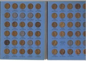Collection of 63 Lincoln Pennies