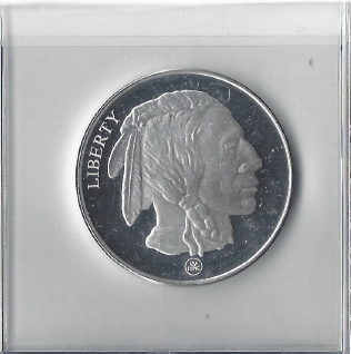 1 ounce pure silver - .999 fine - Buffalo Nickel Design