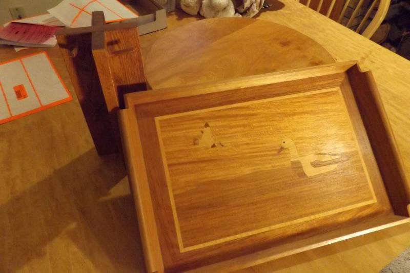 Wood Inlay Duck Tray