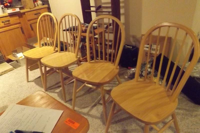 Four Wood Chairs