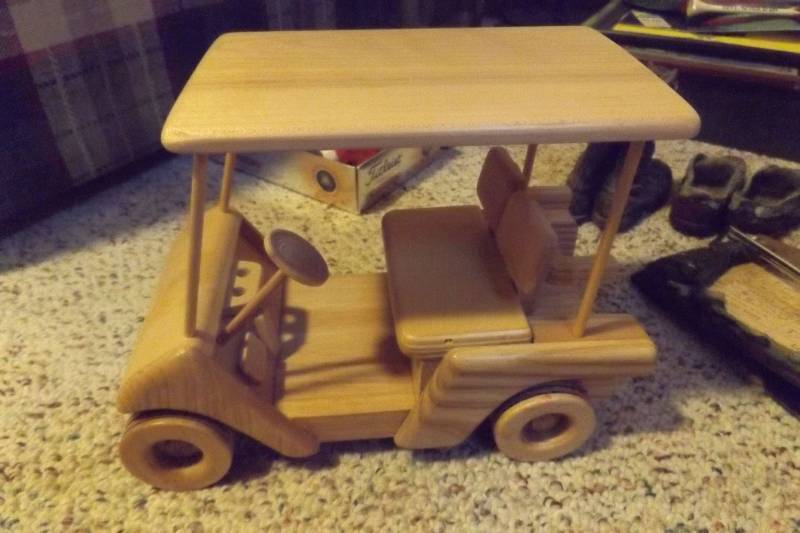 Wood Gold Cart Dcor
