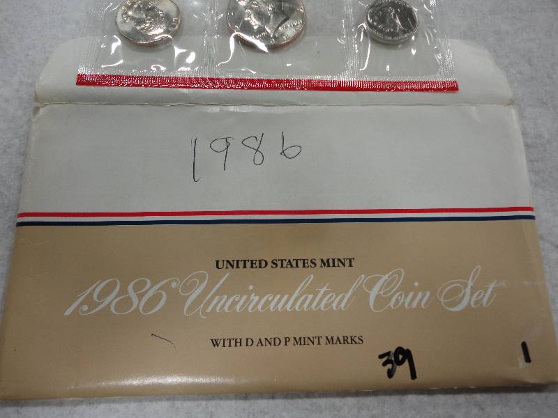 US Mint 1986 Uncirculated Coins