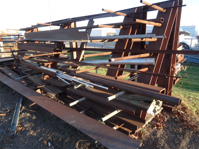 lot 269 image: Metal Material Rack and Contents.