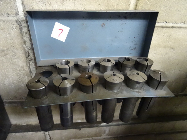 lot 7 image: Rack with Misc Machine Collets
