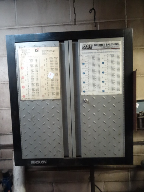 lot 8 image: Metal Wall Mount Cabinet with Misc