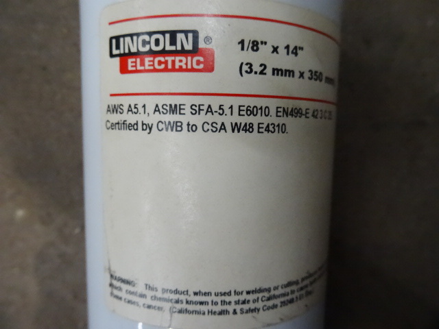 lot 89 image: Lincoln 18 X 14  6010 Welding Rod