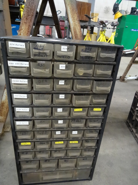 lot 128 image: 50 Drawer Metal Hardware Cabinet